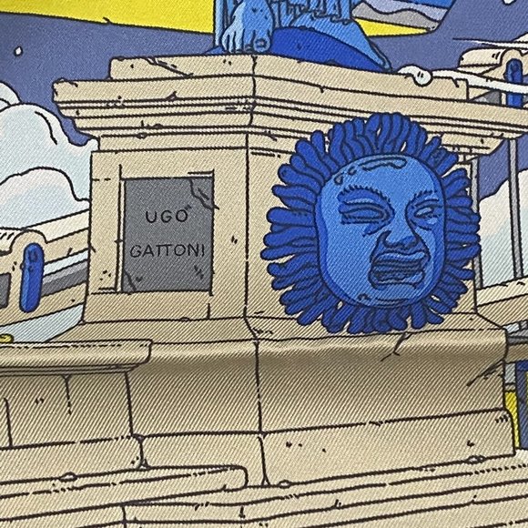 Hermes 90cm Silk Scarf La Legende du Cheval a Plumes by Ugo Gattoni - Picture 4 of 7